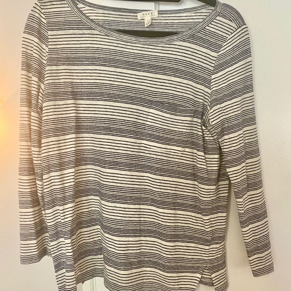 Soft Joie Navy / White stripe 3 qtr length t-shirt